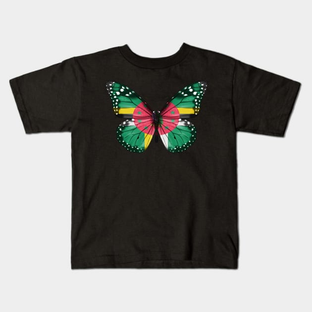 Dominican Flag  Butterfly - Gift for Dominican From Dominica Kids T-Shirt by Country Flags